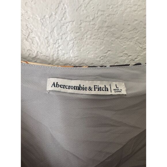 Abercrombie & Fitch Satin Slip Midi Dress Marble Print Multicolor Sz Large - Picture 9 of 11